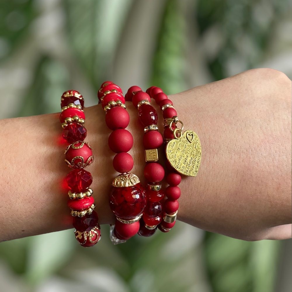 Beaded Bracelet Set (The Scarlett Set)